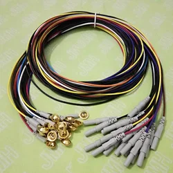 20pcs High quality Din 1.5mm gold plated Copper cap electrode sleep brain EEG cable