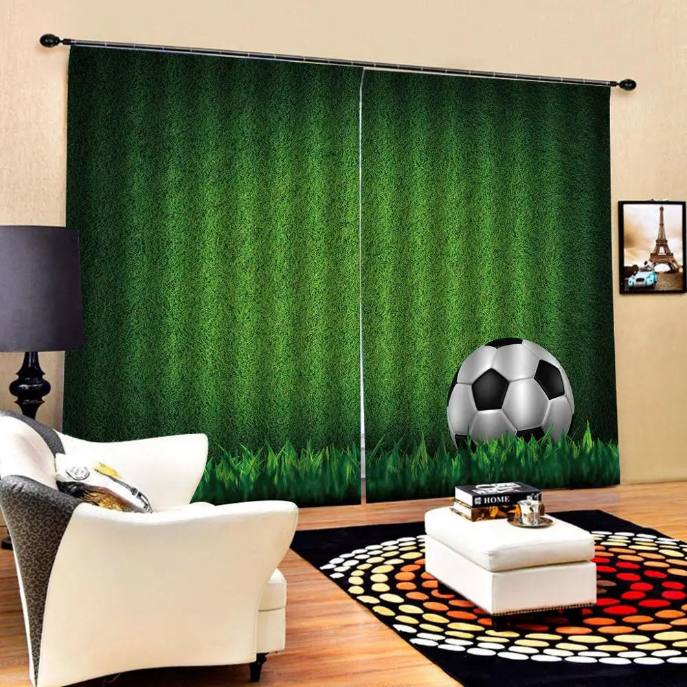 

Green curtains ball Curtain office Bedroom 3D Window Curtain Luxury living room decorate Cortina