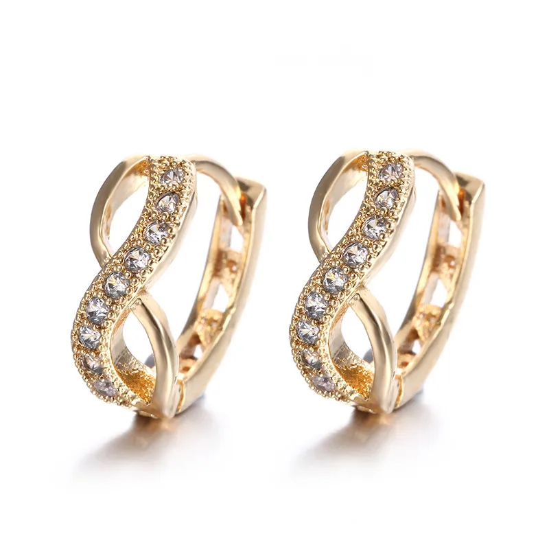 Small Hoop Earrings For Women Rose Gold Plated Earring AAA Zirconia Women\'s Jewelry Best Gifts Bijoux Jewelry E053