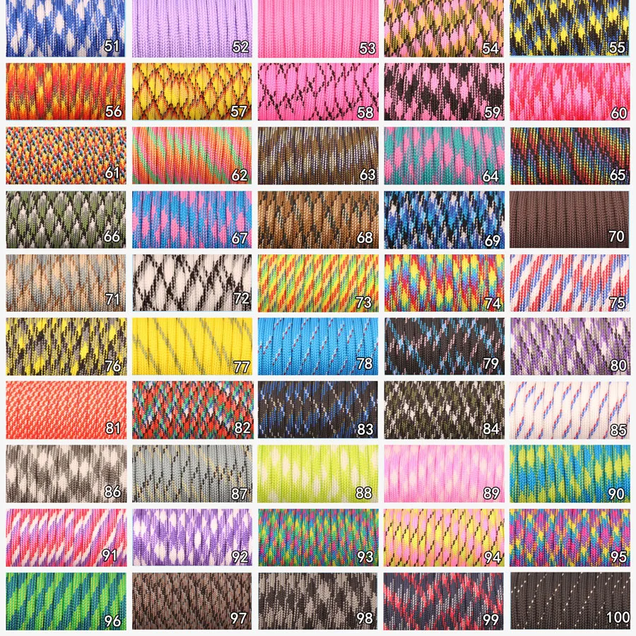 CAMPINGSKY Paracord 4 มิลลิเมตร 100ft 550 Paracord Parachute Cord เชือกเชือกสำหรับเดินป่าตั้งแคมป์