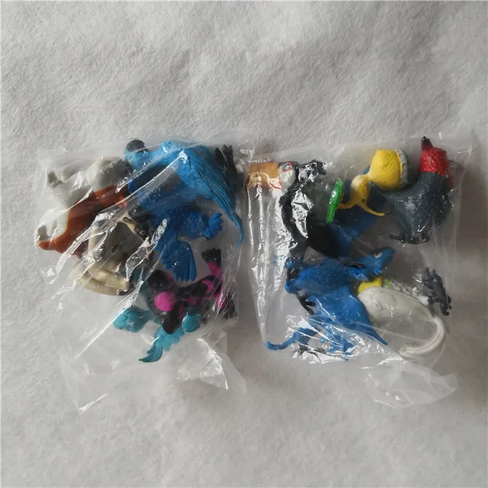 12pcs/lot cartoon animation Rio Adventure Diamond Parrots, Pug Dogs, Ducklings, Ant Eaters model , toys and gits for children