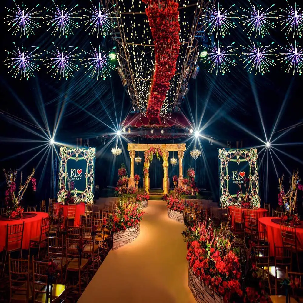 VNL LED الأسلاك النحاسية انفجار سلسلة ضوء مع جهاز التحكم عن بعد الجنية وميض أضواء معلقة ضوء لغرفة النوم حديقة الزفاف