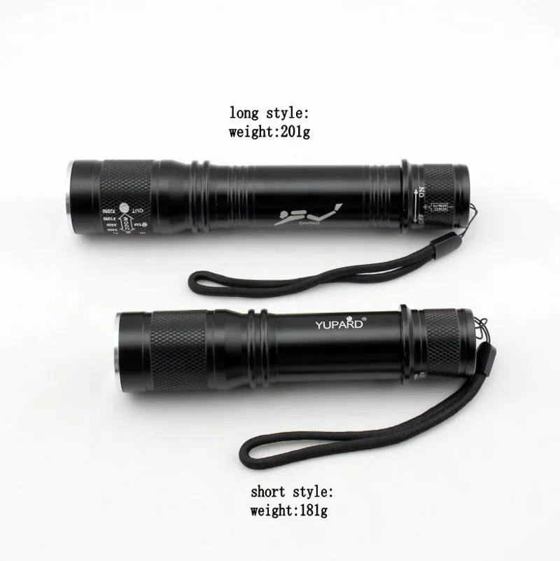 XM-L2 tactical flashlight powerful waterproof underwater scuba diving zoom lantern fill light torch T6 white light LED camping