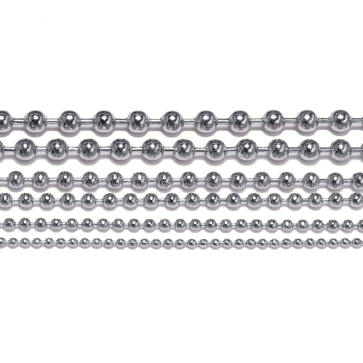 5M/Lot 1.2 1.5 2.4 3.2 mm Stainless Steel Beaded Ball Bead Chain Bulk Jewelry Chains For Necklaces DIY Jewelry Making Supplies