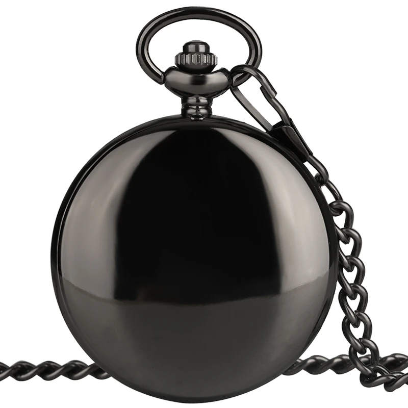 I WISH I COULD TURN BACK TIME Theme Retro Black Smooth Quartz Unique Engraved Custom LOVE Pocket Watch With 30cm Chain Gifts Box