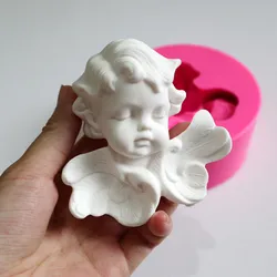 Aroma Gypsum Silicone Mold Angel Baby Wax Melt Molds Candle Making Plaster Mold Fondant Cake Handmade Milk Soap Concrete Molds