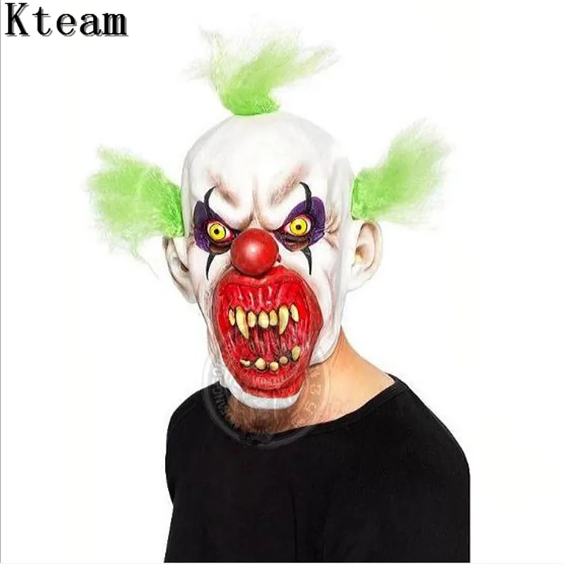 Halloween Clown Masks Latex Scary Zombie Latex Mask Party Terror Devil Ghoul Joker Face Mask Realistic For Carnaval Easter