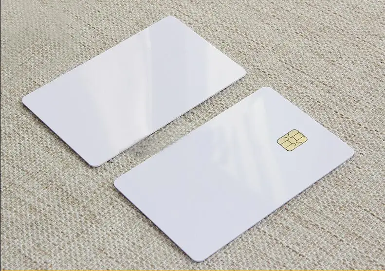 ISO Blank White pvc SLE4442 chip plastic contact smart card