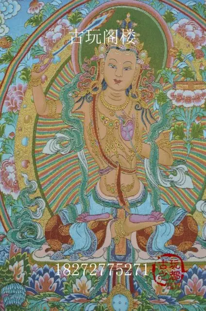 Chinese collection Thangka embroidery Bodhisattva Manjusri diagram