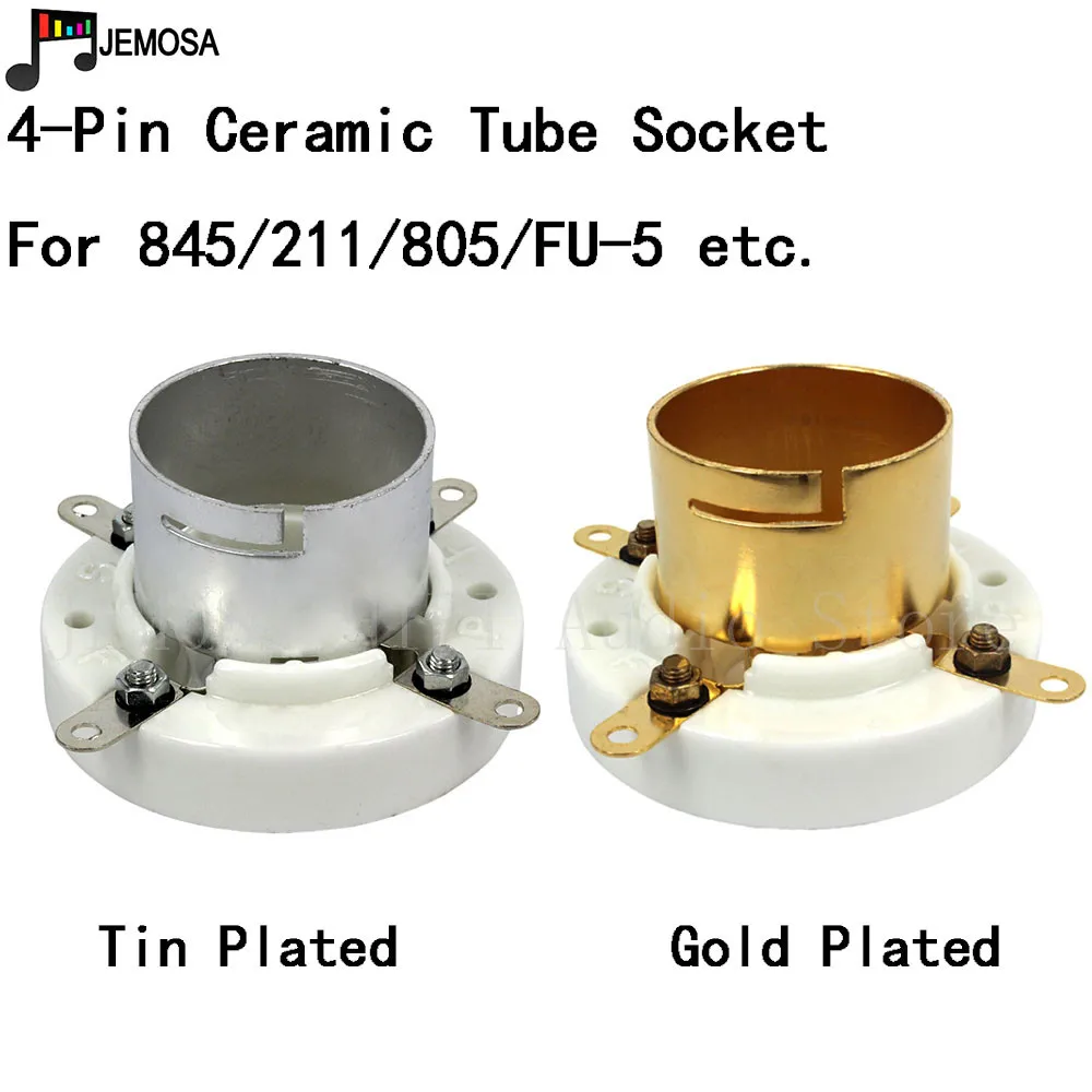 1PC Ceramic Tube Socket 4Pins Electron Tube Socket For 845 211 805 FU-5 Vacuum Tube Free Shipping