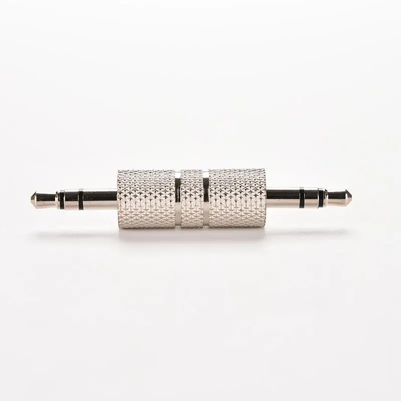 1PC Sliver 3.5mm Stereo Male to Male Audio Jack Plug Headphone Adapter Jack Coupler Connector