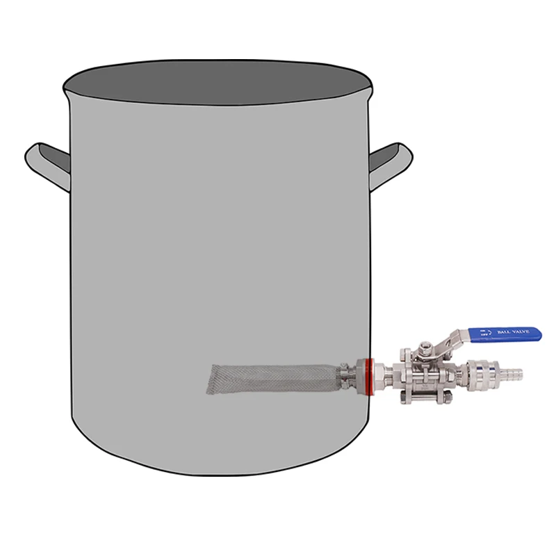 홈브루 용접없는 주전자/케그 변환 키트 빠른 분리 6 "바주카 스크린 맥주 매쉬 통 3 피스 볼 밸브 키트 304 SSS