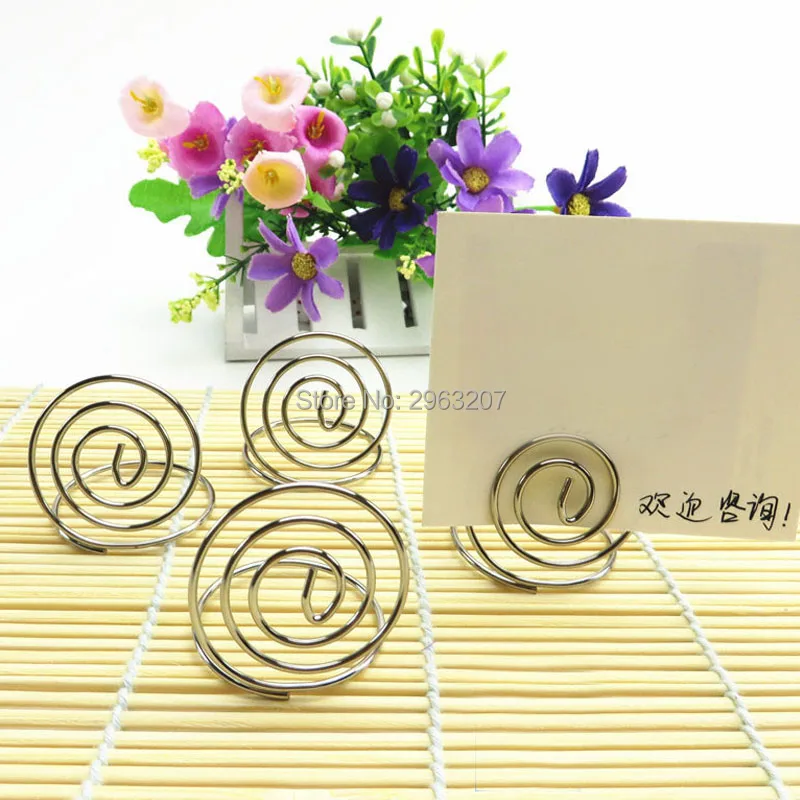 500pcs Metal Wire Round Place Card Holder Table Number Holder Stands Photo Memo Clip Party DIY Decoration