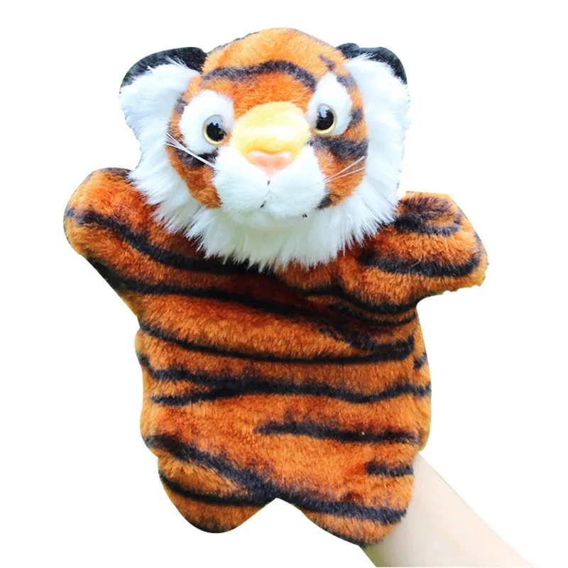 

cute cartoon Animal Hand Puppet tiger Puppet Dolls Story Telling Plush Hand Doll early education Learning Baby Toys Puppets