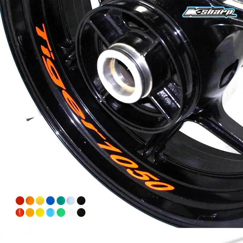 

8 X Custom Inner Rim Declas Wheel Reflective sign Stickers Stripes ForTRIUMP TIGER 1050