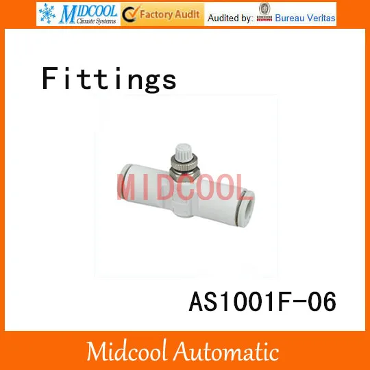 SMC type high quality  AS1001F-06 O.D 6mm Clapboard pipe throttle valve pneumatic components