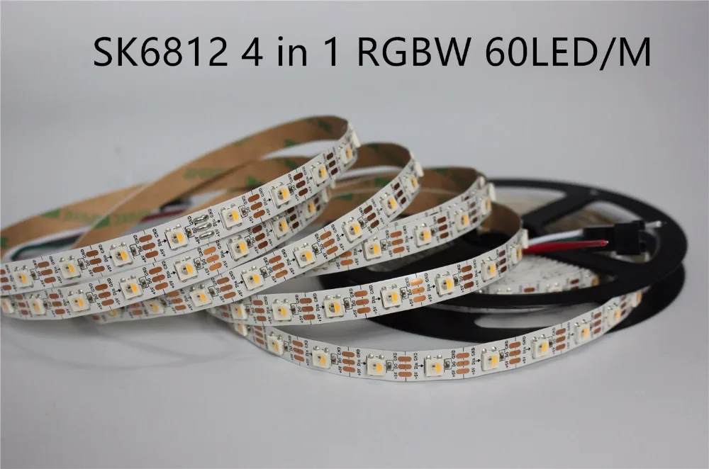 5m Addressable SK6812 RGBW RGBWW RGBNW  led strip  4 Color in 1 Led Non waterproof IP20 60 leds/pixles/m 5V similar WS2812B