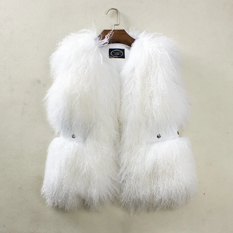 

Mongolia Sheep Fur vest 2018 new women's winter fur vest womens jackets and coats real fur vest women's vests from natural fur