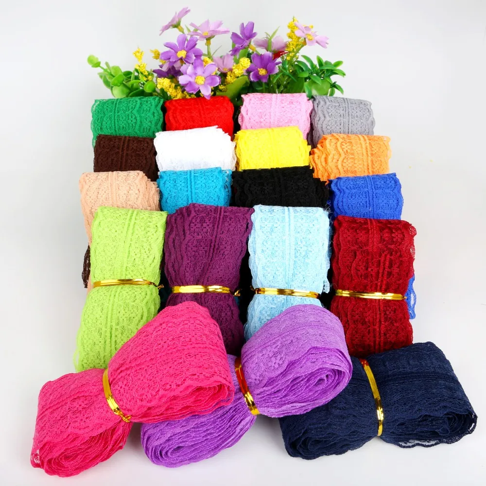 5Yards 45mm Lace Roll Spool Fabric Ribbon Netting Fabric Wedding Lace Decoration Trim Garment Apparel Tulle Roll Party Supplies