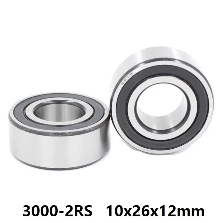 

50pcs/lot 3000-2RS 3000RS 3000 2RS RS 10x26x12 mm Double Row Angular Contact Ball Bearing sealed 10*26*12mm