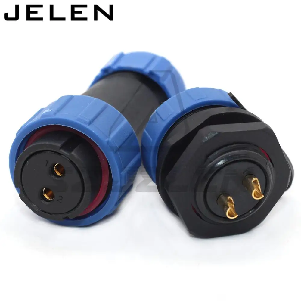 SP21 Female plug male socket,Inversion waterproof Connector 2 pin Plug socket,Rated current 30A, Rated voltage500V,IP68
