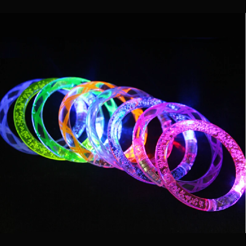 24pcs/lot LED bracelet light up flashing Glowing bracelet Blinking Crystal bracelet Party Disco Christmas Gift 2015 hot sales