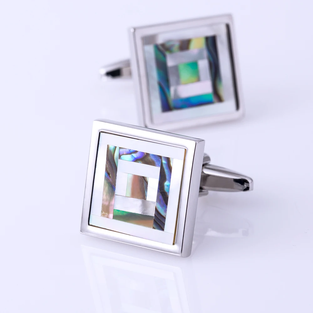 KFLK เครื่องประดับเสื้อ Cufflinks สำหรับบุรุษสี Shell Cuff Link ปุ่มแฟชั่นคุณภาพสูงงานแต่งงานผู้เข้าพัก