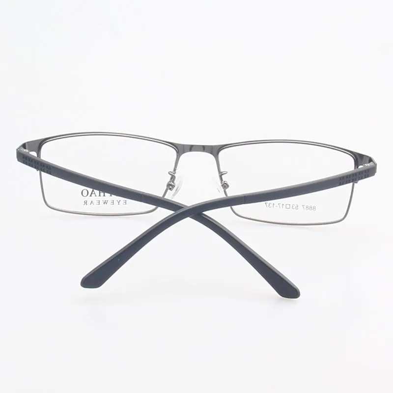 Montura de gafas sin montura para hombre, lentes rectangulares de diseño Retro de acero inoxidable, Unisex, 8887
