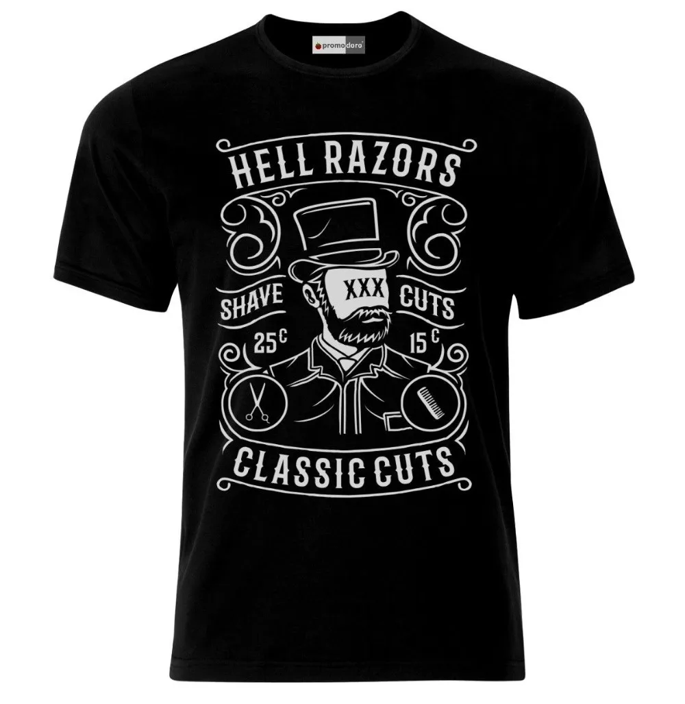 Brand Clothes Summer 2019 Vintage Hell Razors Barber Shop Hair Stylist Beard Funny T-Shirt