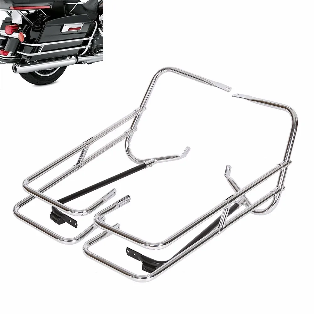 Motorcycle Twin Rail Saddlebag Guard For Harley Touring Electra Glide CVO Road King Road Street Glide 1997-2008