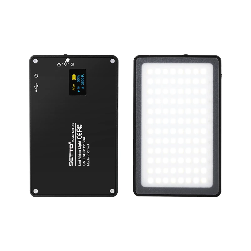 Mini luz LED para vídeo profesional, 3500K-5700K, Control de salida continua, Panel LED recargable en cámara para Nikon, Canon, DSLR