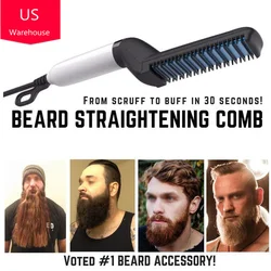 Men Quick Beard Straightener Dropshipping Niche Product Multifunctional Hair Curler Show Cap Tool Electric Beard Styling Brush