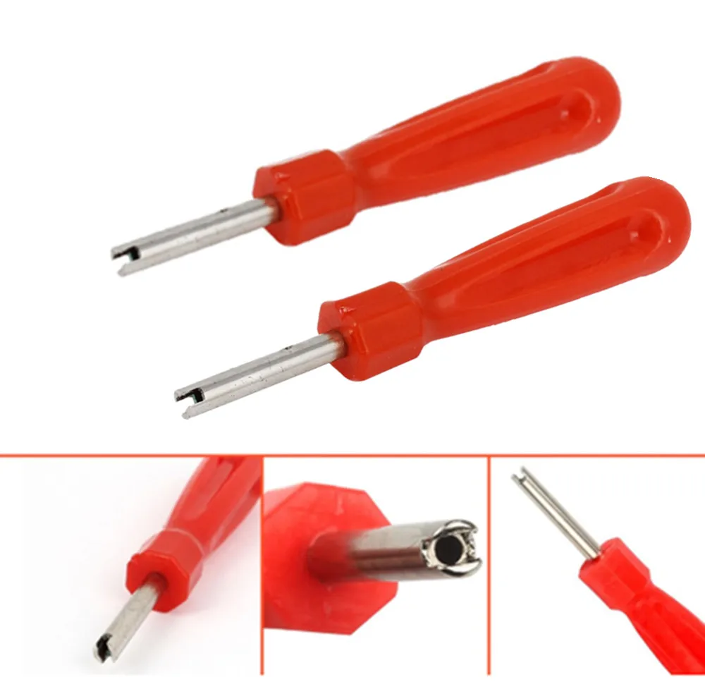 2PCS ABS Tire Valve Core Removal Tool Tire Repair Tool Valve Core Wrench Valve Core Screw Driver