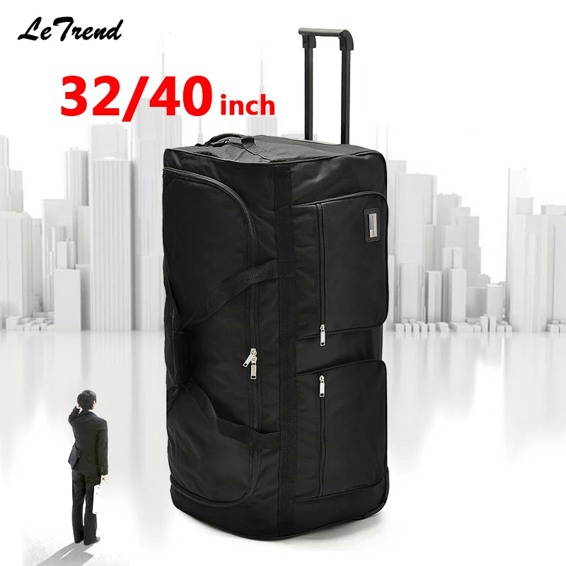 Letrend Super Light Rolling Luggage Ultra-large Capacity 32/40inch Travel Bag Men Trolley Soft Oxford Men Student Trunk Suitcase