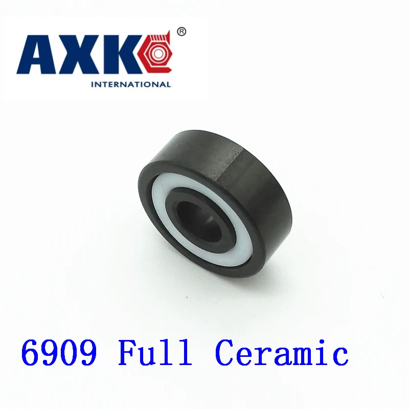 2023 Real Rolamentos Axk 6909 Full Ceramic Bearing ( 1 Pc ) 45*68*12 Mm Si3n4 Material 6909ce All Silicon Nitride Ball Bearings