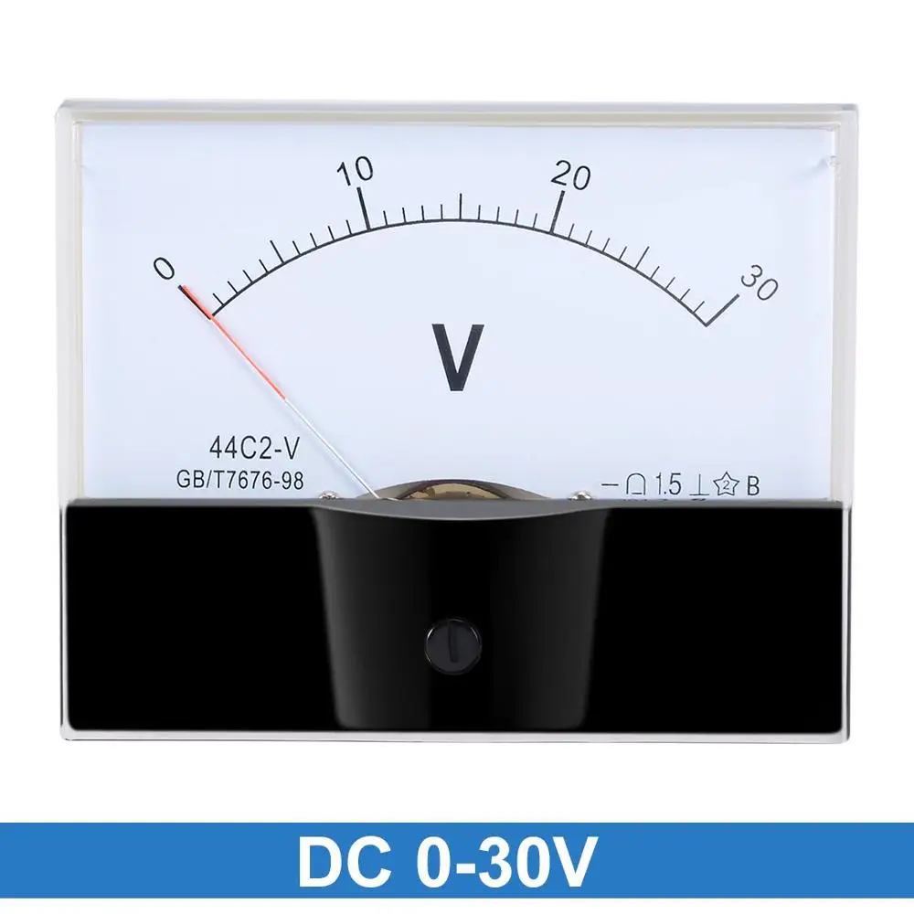 DC 1V 3V 5V 10V 15V 20V 30V 50V 75V 100V 150V Arabic Numerals Dial Panel Analog Voltmeter Volt Meter 44C2