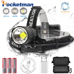 7000 lumenów XHP-70.2 lampa czołowa led wędkarstwo reflektor kempingowy High Power latarnia lampa czołowa Zoomable USB latarki latarka 18650