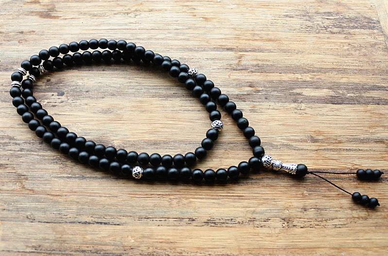 8mm and 6mm black beads with Alloy charm Shape 99 Prayer Beads Islamic Muslim Tasbih Allah Mohammed Rosary for women men