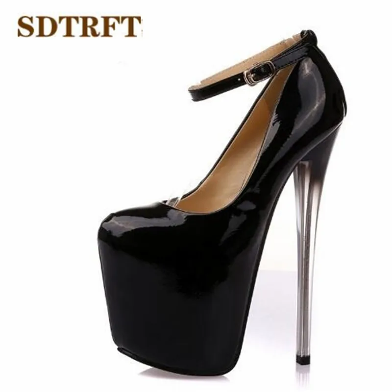 Crossdresser Plus:34-43 Spring/Autumn 22 19 16cm thin high heels sexy Patent Leather club pumps women wedding shoes Stilettos