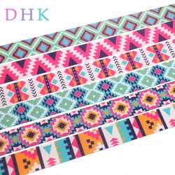 DHK 7/8'' 5yards tribal pattern printed grosgrain Ribbon Accessory hairbow headwear decoration Wholesale OEM C1647