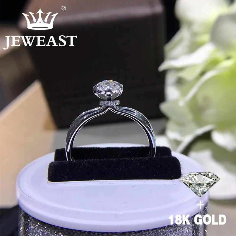 Natural Diamond 18K Gold Pure Gold Rings AU 750 Gold Solid Beautiful Flower Upscale Trendy Party Fine Jewelry Hot Sell New 2023