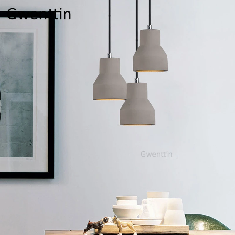 

Vintage Cement Pendant Lights Nordic Hanging Light Fixtures for Home Living Room Kitchen Loft Decor Industrial Lamp Luminaire