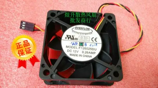 

Original authentic F126025DU 6025 DC12V 0.26AMP 6CM 60*60*25MM 3 wire cooling fan