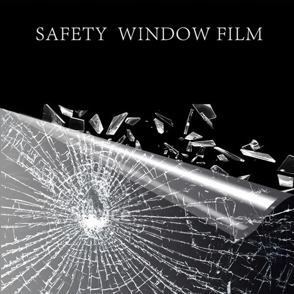 HOHOFILM 1.52X30M 4Mil Security Window Film Shatter-Proof House Bathroom Car Window Glass Sticker Protection