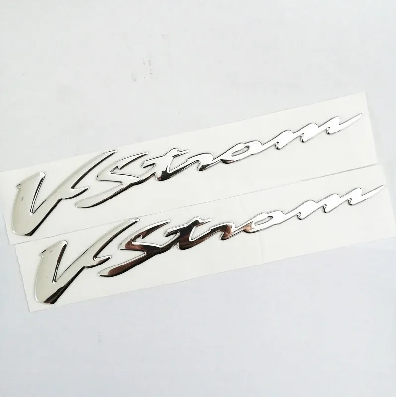 Motorcycle 3D Raise Silver Stickers Decals Emblem for Suzuki VStorm DL 250 650 1000