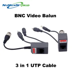 인기 UTP CCTV BNC 비디오 발룬 전원 수동 발룬 Rj45,POE 전원 비디오 오디오 3 in 1 트랜시버, CCTV 예비 부품 무료 배송