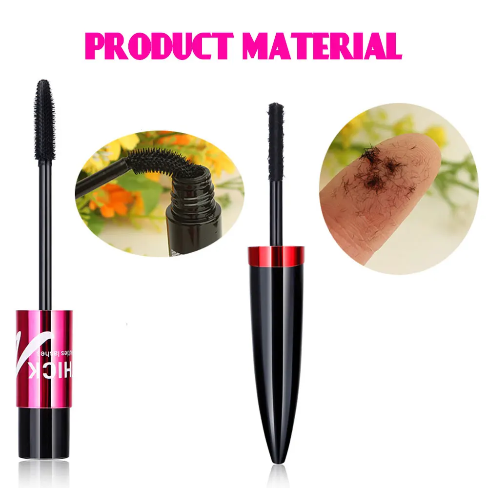 Dighealth 2 in 1 Waterproof Mascara 4d Silk Fiber Eyelash Lengthening Natural Eye Lashes Volume Extension Cosmetic Mascara