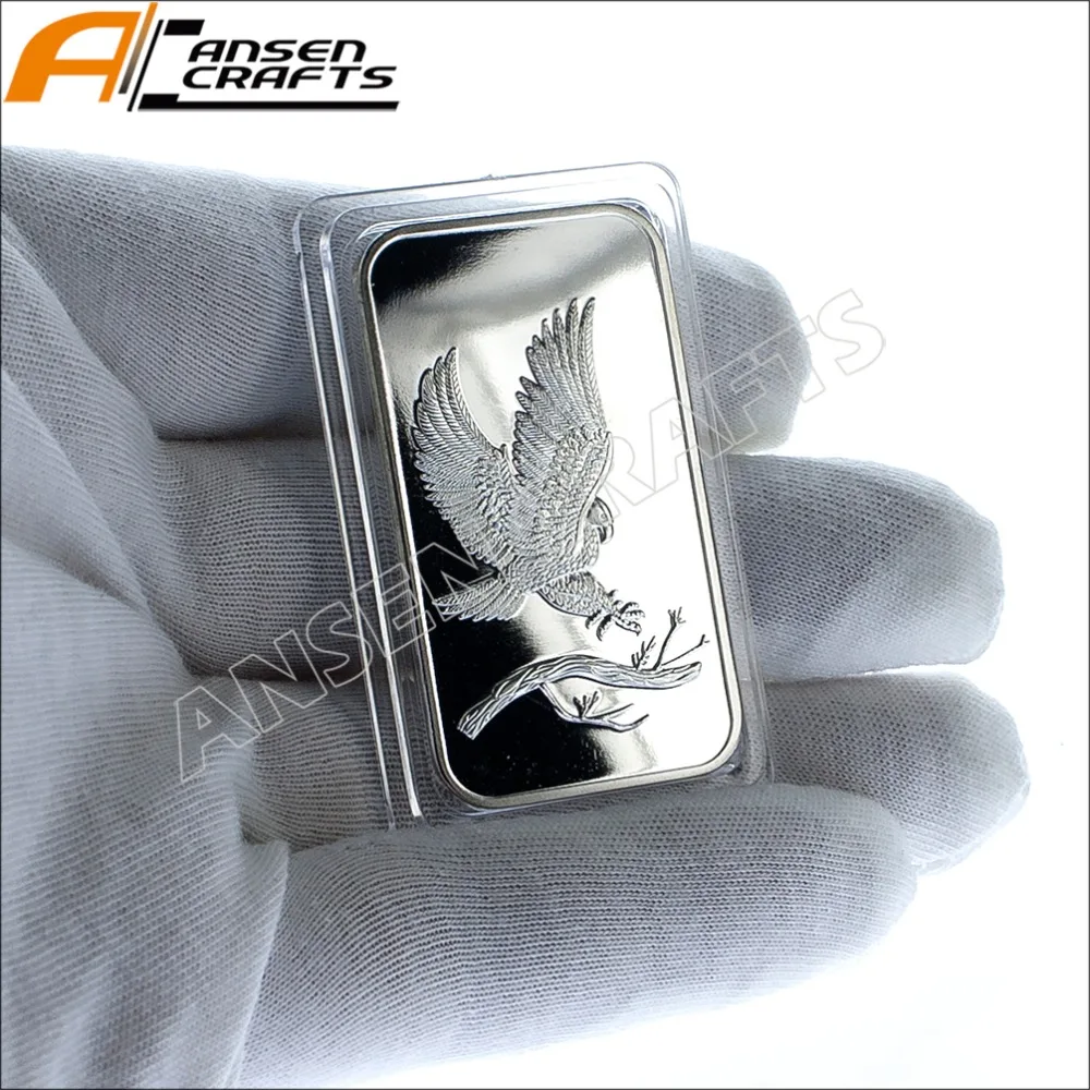 3 Pcs/Lot One Troy Ounce Eagle and Prospector Fine Silver Plated USA Bullion Ingot Bar