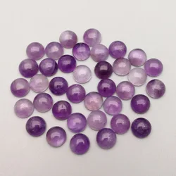 Fashion natural amethysts crystal stone beads charm 4 6 8 10 12mm round cab cabochon no hole for jewelry free shipping Wholesale