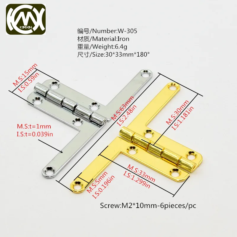 

2pc 30*33mm*180degree High-grade woodbox hardware hinge #Jewelrybox #Collectionbox #winecase #woodbox working case hinges W-305